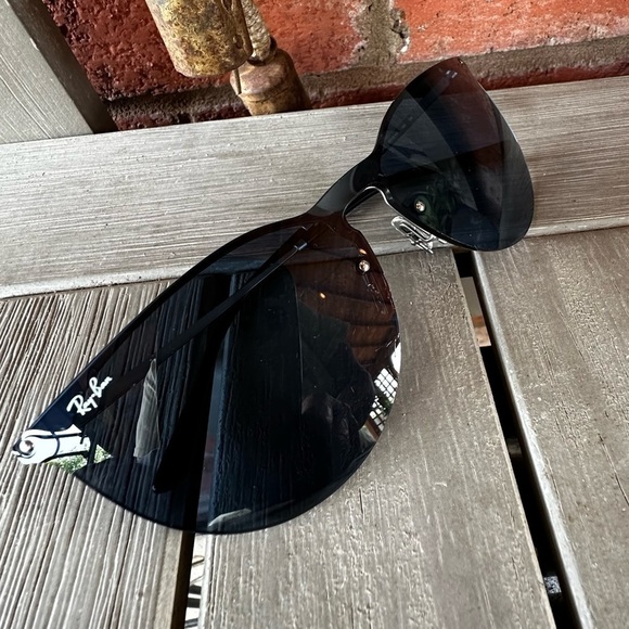 Ray Ban RB3852 Cat Eye Gunmetal Sunglasses Blue Chromance Lenses Brat unisex main image 7